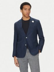 BOSS Marynarka C-Huge-Peak-252 50540516 Granatowy Slim Fit. Niebieskie marynarki męskie Boss, bez wzorów, ze lnu. Za 1,419.00 zł.
