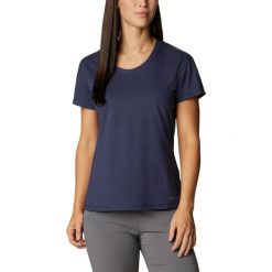 Koszulka z krótkim rękawem Sun Trek SS Tee - niebieska. Niebieskie koszulki sportowe damskie Columbia, m, bez wzorów, z bawełny, sportowe, bez kołnierzyka. Za 171.00 zł.