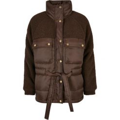 Mieszana kurtka sherpa dla kobiet Urban Classics. Brązowe kurtki damskie Urban Classics, bez wzorów, z puchu, bez kaptura. Za 382.55 zł.