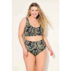 Damskie Slipy bikini wysoki stan styl fig nadruk tropikalny. Czarne bikini damskie Ulla Popken, plus size, bez wzorów, plus size. Za 93.99 zł.