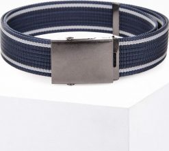 Ombre Pasek męski parciany A028 - granatowy uniwersalny. Niebieskie paski damskie Ombre, bez wzorów. Za 49.99 zł.