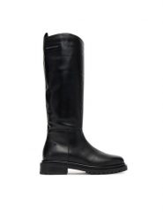 KARL LAGERFELD Kozaki KL47595 Czarny. Czarne kozaki damskie KARL LAGERFELD, ze skóry, bez obcasa, na płaskiej podeszwie. Za 1,059.00 zł.