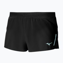Spodenki do biegania męskie Mizuno Aero Split 1.5. Czarne krótkie spodenki sportowe męskie Mizuno, m, bez wzorów, do biegania. Za 119.99 zł.