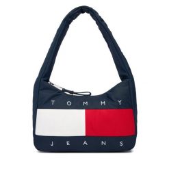 Torebka Tommy Jeans. Niebieskie torebki do ręki damskie Tommy Jeans, bez wzorów, z jeansu, klasyczne, bez dodatków. Za 409.99 zł.