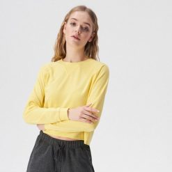 Krótka bluza basic - Żółty. Bluzy damskie Sinsay. Za 29.99 zł.
