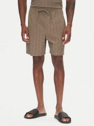 Emporio Armani Szorty sportowe EM000695 AF12362 U6189 Brązowy Regular Fit. Brązowe krótkie spodenki sportowe męskie Emporio Armani, m, bez wzorów, z syntetyku. Za 439.99 zł.