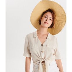 Wiskozowa koszula z wiązaniem - Beżowy. Koszule damskie marki Cropp. Za 69.99 zł.