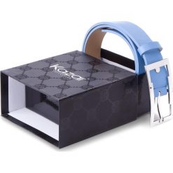 Pasek Damski KAZAR - 33043-01-10 80 Blue. Niebieskie paski damskie Kazar, w paski, ze skóry. W wyprzedaży za 169.00 zł.