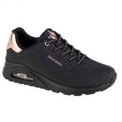Buty do chodzenia damskie Skechers Uno Shimmer Away. Czarne obuwie sportowe damskie Skechers, bez wzorów, z gumy, trekkingowe. Za 425.00 zł.