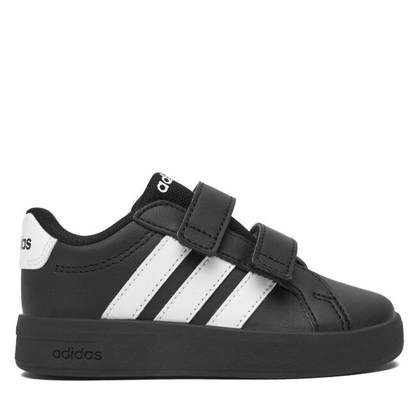 Sneakersy adidas. Czarne trampki i tenisówki chłopięce Adidas, bez wzorów, bez zapięcia. Za 98.99 zł.