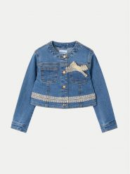 Mayoral Kurtka jeansowa 3406 Granatowy Regular Fit. Niebieskie kurtki i płaszcze dla dziewczynek Mayoral, bez wzorów, z bawełny, bez kaptura. Za 109.99 zł.
