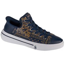 Buty sportowe Sneakersy męskie, Slip-Ins Snoop One - Double G. Niebieskie buty sportowe męskie Skechers, bez zapięcia, trekkingowe. Za 419.99 zł.