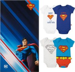 Soxo Komplet 4x Body niemowlęce Superman Warner Bros 7480. Body niemowlęce Soxo, bez wzorów, bez ramiączek. Za 99.99 zł.
