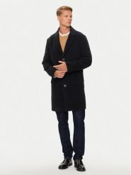 Tommy Hilfiger Płaszcz wełniany MW0MW36611 Czarny Regular Fit. Czarne płaszcze męskie Tommy Hilfiger, na zimę, m, bez wzorów, z wełny, bez kaptura. Za 1,799.00 zł.