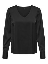 ONLY Bluzka Mika 15361191 Czarny Regular Fit. Czarne bluzki damskie Only, s, bez wzorów, z syntetyku, bez kołnierzyka, bez ramiączek. Za 149.99 zł.