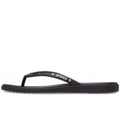 Klapki Crocs Miami Studded Flip W Damskie. Czarne klapki damskie Crocs, bez wzorów, z materiału, glamour, bez obcasa, na koturnie. Za 281.99 zł.