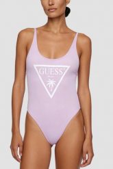 GUESS Lawendowy damski jednoczęściowy strój kąpielowy z logo Violet, Rozmiar S. Fioletowe kostiumy jednoczęściowe damskie Guess, s, z aplikacjami. Za 389.99 zł.