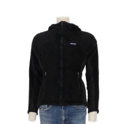 Second life - Kurtka polarowa damska Polartec Patagonia - Stan bardzo dobry. Czarne kurtki damskie Patagonia, l, bez wzorów, z jeansu, bez kaptura. Za 255.56 zł.