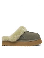 Ugg Kapcie W Disquette 1122550 Zielony. Zielone kapcie damskie UGG, bez wzorów, ze skóry. Za 549.99 zł.