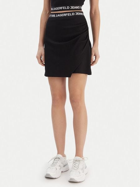 Karl Lagerfeld Jeans Spódnica mini B1W12022 Czarny Regular Fit. Czarne spódnice damskie Karl Lagerfeld Jeans, xs, bez wzorów, z jeansu, mini. Za 260.99 zł.