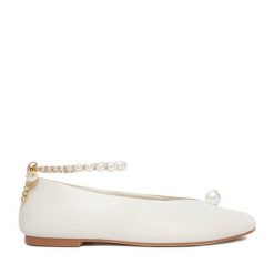 Baleriny GINO ROSSI. Białe baleriny damskie Gino Rossi, bez wzorów, bez obcasa. Za 349.99 zł.