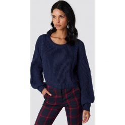 NA-KD Krótki sweter ze ściegiem warkoczowym - Blue. Niebieskie swetry damskie NA-KD. Za 141.95 zł.