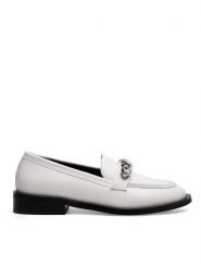 Eva Minge Loafersy WGA3289-1Z Biały. Białe mokasyny damskie Eva Minge, ze skóry. Za 229.99 zł.