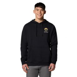 Bluza dresowa sportowa męska Trek Graphic Hoodie. Czarne bluzy męskie Columbia, m, bez wzorów, z bawełny, bez kaptura, trekkingowe. Za 279.99 zł.