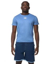 Koszulka z bawełna na co dzień na siłownię. Niebieskie koszulki sportowe męskie LEONE 1947 APPAREL, m, bez wzorów, z bawełny, bez kołnierzyka, bez ramiączek, na fitness i siłownię. Za 42.06 zł.