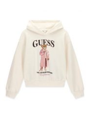 Guess Bluza J6BQ03 K6086 Kremowy Regular Fit. Białe bluzy dla dziewczynek Guess, z aplikacjami, z bawełny, bez ramiączek, bez kaptura. Za 182.99 zł.