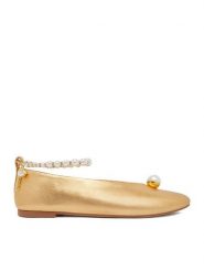 GINO ROSSI Baleriny CEO-ROSE-LT1670-9 Złoty. Żółte baleriny damskie Gino Rossi, bez wzorów, ze skóry, bez obcasa. Za 349.99 zł.