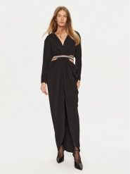 Eleh Sukienka wieczorowa E00315 Czarny Regular Fit. Czarne sukienki damskie Eleh, m, bez wzorów, z syntetyku, wizytowe, bez kołnierzyka, bez ramiączek. Za 399.99 zł.