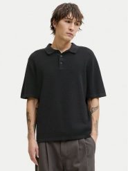 Jack & Jones Sweter George 12268281 Czarny Relaxed Fit. Czarne koszulki polo męskie Jack & Jones, m, bez wzorów, z bawełny, bez kołnierzyka. Za 88.99 zł.