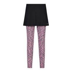 Damskie legginsy 2 w 1 z dżerseju CMP. Czarne legginsy damskie CMP, bez wzorów, z dżerseju, na fitness i siłownię. Za 294.70 zł.