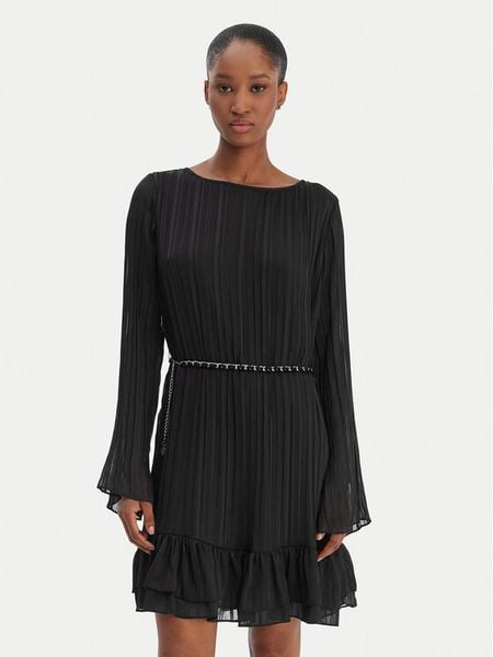 Guess Sukienka codzienna W6RK37 WJ712 Czarny Regular Fit. Czarne sukienki damskie Guess, na co dzień, xl, z aplikacjami, z syntetyku, bez kołnierzyka, bez ramiączek, proste. Za 659.99 zł.