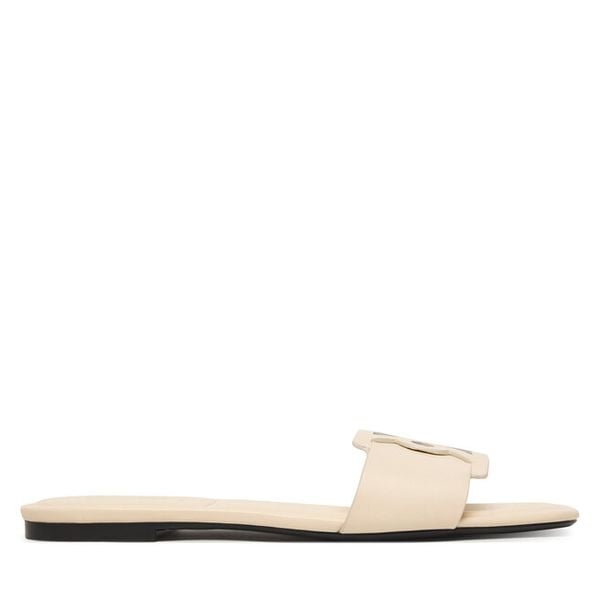 Klapki Calvin Klein. Białe klapki damskie Calvin Klein, bez wzorów, bez obcasa. Za 237.99 zł.