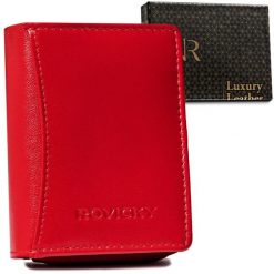 Portfel skórzany Rovicky czerwony R-RD-34-GCL Red. Czerwone portfele damskie ROVICKY, bez wzorów, ze skóry. Za 51.99 zł.