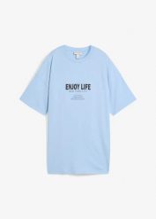 T-shirt oversize z czystej bawełny organicznej. Białe t-shirty damskie bonprix, bez wzorów, z bawełny, bez kołnierzyka. Za 64.99 zł.