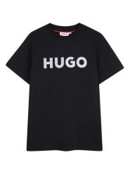 HUGO T-Shirt G01016 S Czarny Regular Fit. Czarne t-shirty dla chłopców Hugo, bez wzorów, z bawełny, bez ramiączek. Za 199.99 zł.
