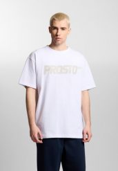 Koszulka sportowa męska Prosto Big log t-shirt z krótkim rękawem. Białe koszulki sportowe męskie Prosto., m, z aplikacjami, z bawełny, sportowe, bez kołnierzyka. Za 144.99 zł.