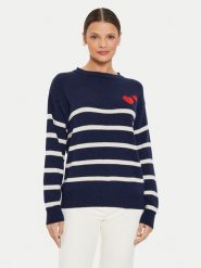 Kontatto Sweter 3M0169 Granatowy Regular Fit. Niebieskie swetry damskie Kontatto, m, bez wzorów, z syntetyku, bez kołnierzyka, bez ramiączek, bez kaptura. Za 259.99 zł.