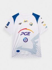 4F Koszulka klubowa z sezonu 2022/23 oraz 2023/24 męska 4F x Stal Mielec XXL. Białe t-shirty męskie 4f, m, z aplikacjami, z dzianiny, bez kołnierzyka. W wyprzedaży za 119.99 zł.
