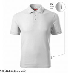 Reserve R22 - ADLER - Koszulka polo męska, 200 g/m2 - biały 00 (brand label) S. Białe koszulki polo męskie RIMECK, m, bez wzorów, bez ramiączek. Za 48.41 zł.