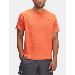 Koszulka treningowa męska Under Armour Tech Textured. Brązowe buty sportowe męskie Under Armour, bez zapięcia, na fitness i siłownię. Za 111.41 zł.