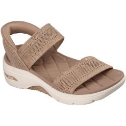 Sandały damskie Skechers Go Walk Arch Fit 2.0 Sandal. Brązowe sandały damskie Skechers, bez wzorów, z materiału, bez obcasa, bez zapięcia. Za 379.99 zł.