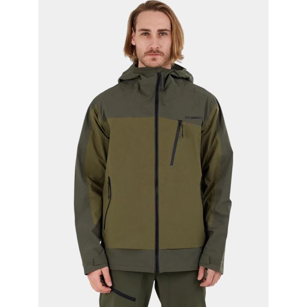 Kurtka shell męska Fundango Levy 3L. Zielone kurtki męskie Fundango, l, bez wzorów, trekkingowe. Za 499.90 zł.