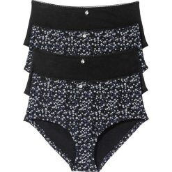 Figi maxi panty (4 pary). Czarne figi damskie bonprix, bez wzorów. Za 59.99 zł.