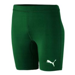 Spodenki Damskie Liga Base Layer. Zielone szorty sportowe damskie Puma, bez wzorów, sportowe, trekkingowe. Za 208.99 zł.