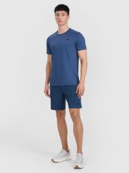 4F Spodenki treningowe szybkoschnące męskie - granatowe 3XL. Niebieskie krótkie spodenki sportowe męskie 4f, l, bez wzorów, z dzianiny, na fitness i siłownię. Za 99.99 zł.