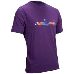 Koszulka LEATT T-Shirt Core. Fioletowe t-shirty męskie LEATT, bez wzorów, bez kołnierzyka. W wyprzedaży za 134.10 zł.